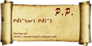 Péteri Pál névjegykártya